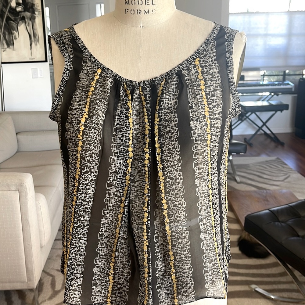 Vintage-esque chiffon blouse, 30s style, size large - Picture 2 of 7
